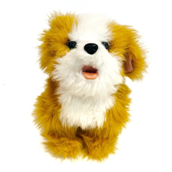 Fur Real Friends Electronic Robot Dog Walks Barks Brown White Fluffy Toy Puppy - Picture 2 of 13